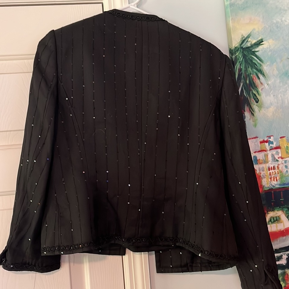 Black Sequined Jacket And Shell Combo - image 3